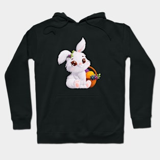 Fluffy Easter Bunny with Eggs Hoodie